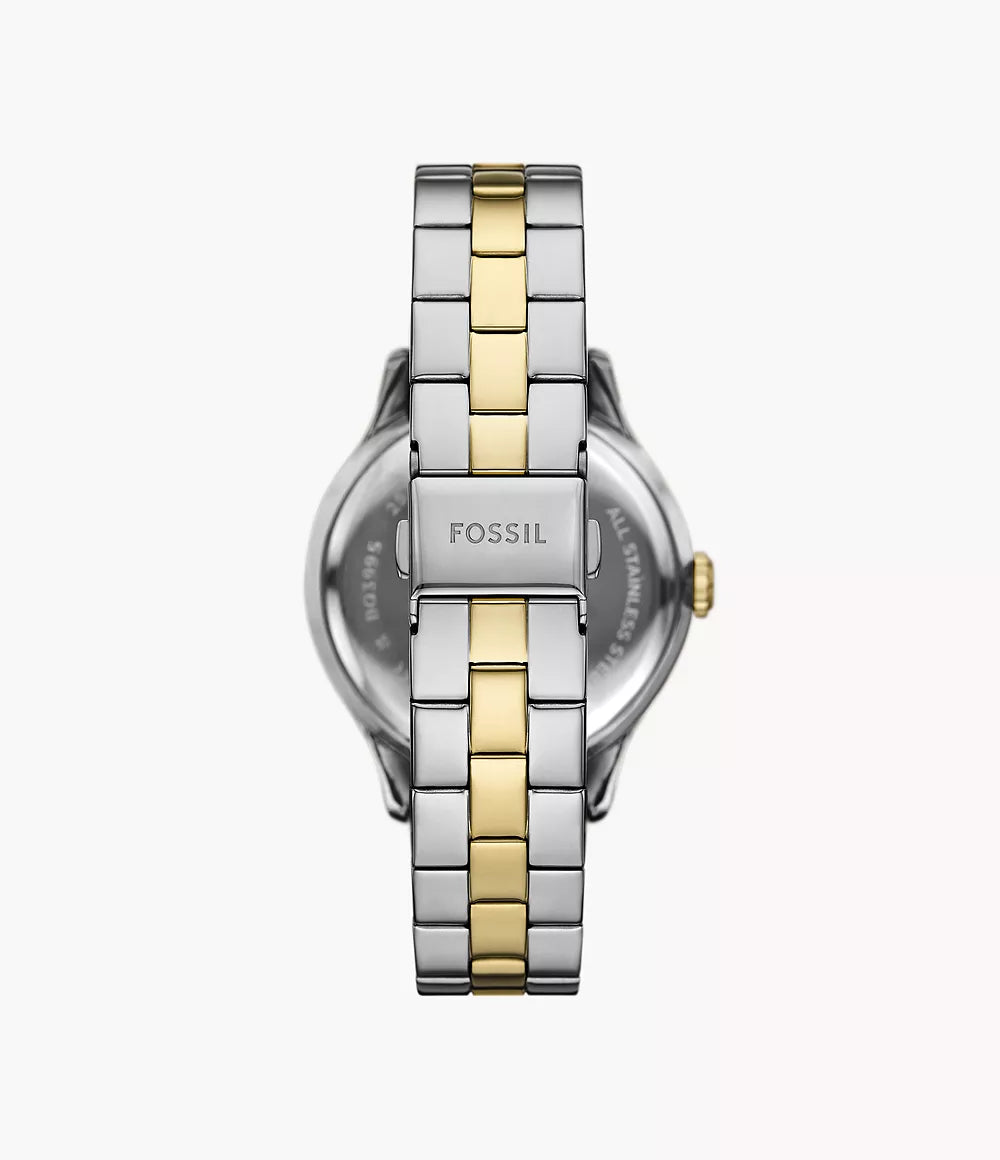 RELOJ FOSSIL PLATEADO DORADO